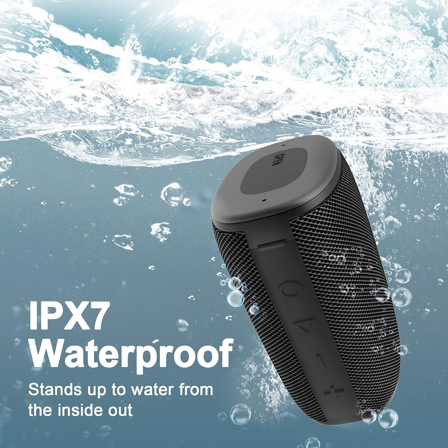 H3 Portable Wireless Speaker - Bluetooth 5.0 with Rich Bass HD Stereo Sound, IPX7 Waterproof, 15H Playtime, USB-C Charge, Shower Speaker, TWS Pairing for Home, Outdoors, Travel